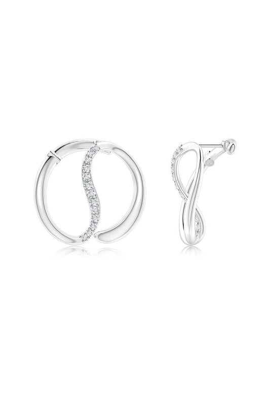 Buy Shangri-La Yin-Yang 14K Gold and Diamond Large Button Stud Earrings in 14K White Gold Online 14K White Gold Natori