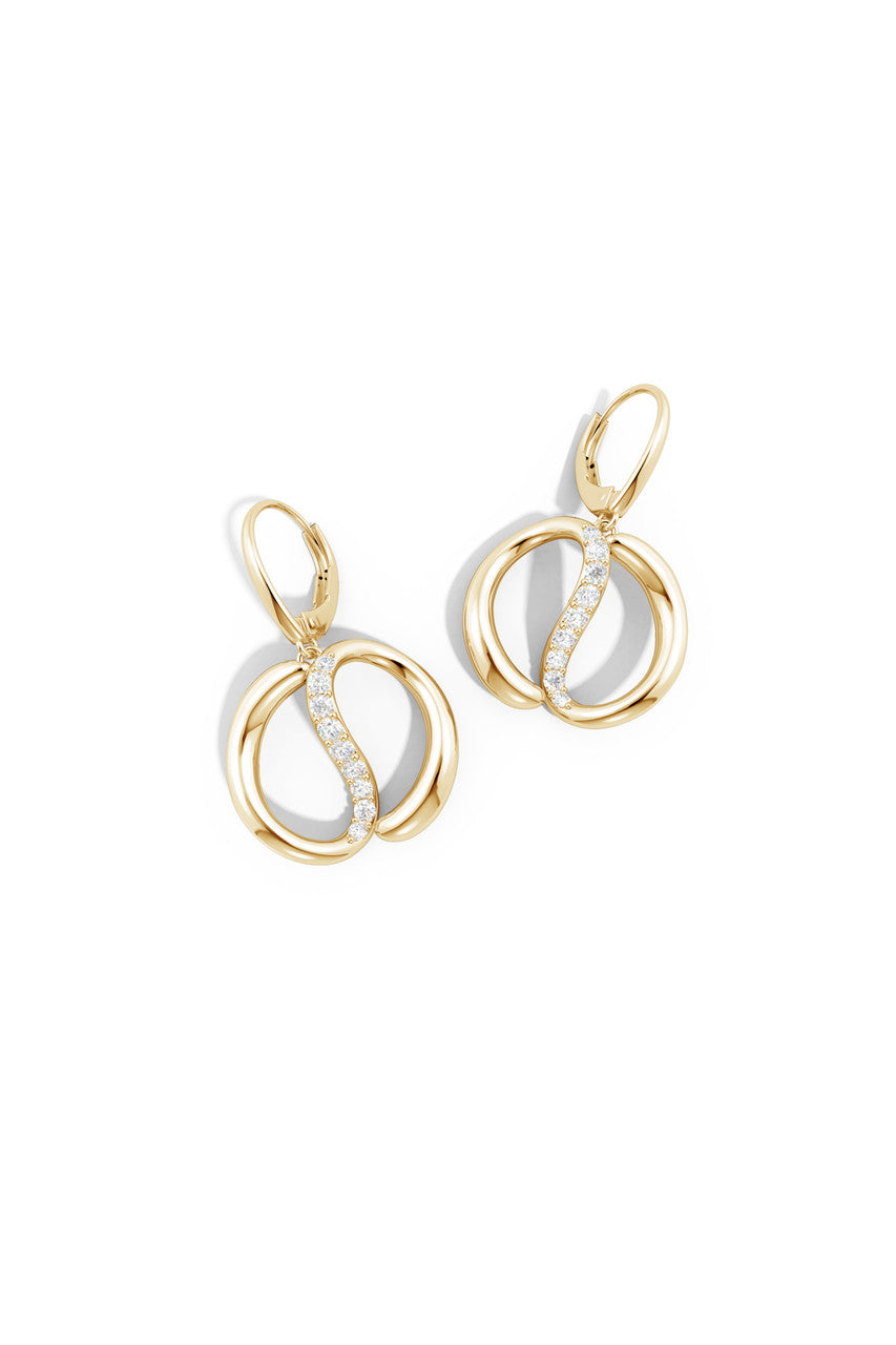 Buy Shangri-La Yin-Yang 14K Gold and Diamond Dangle Earrings in 14K Yellow Gold Online 14K Yellow Gold Natori