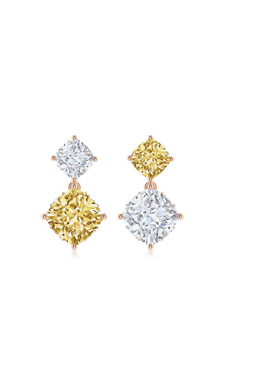 Buy Orient Express Lab-Grown 14K Gold with Yellow & White Diamond Two Stone Earrings in 14K Rose Gold Online 14K Rose Gold Natori