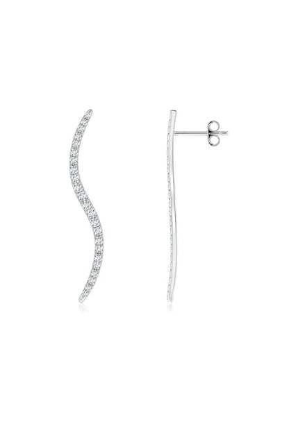 Buy Shangri-La Brushstroke 14k Gold and Diamond Medium Stud Earrings in 14K White Gold Online 14K White Gold Natori