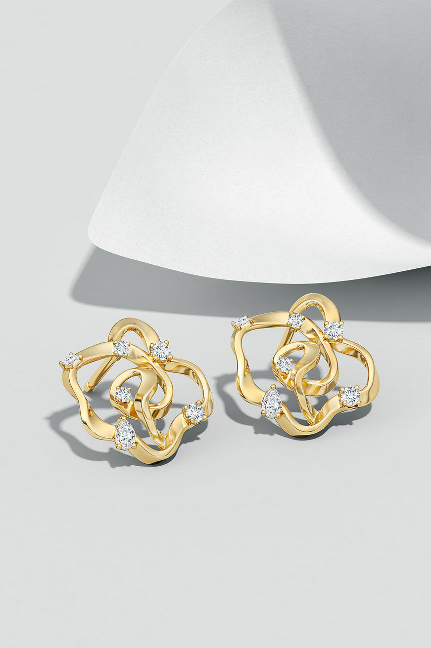 Buy Sakura 14k Scattered Diamond Stud Earrings in 14K Yellow Gold Online 14K Yellow Gold Natori