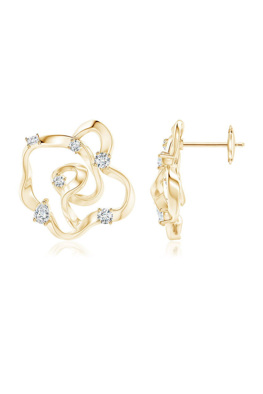 Buy Sakura 14k Scattered Diamond Stud Earrings in 14K Yellow Gold Online 14K Yellow Gold Natori