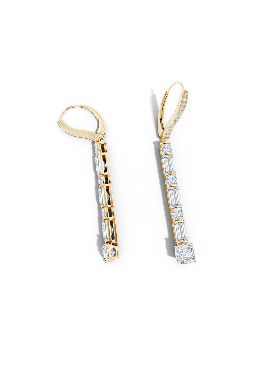 Buy Orient Express Lab-Grown 14K Gold Baguette & Cushion Diamond Long Drop Earrings in 14K Yellow Gold Online 14K Yellow Gold Natori