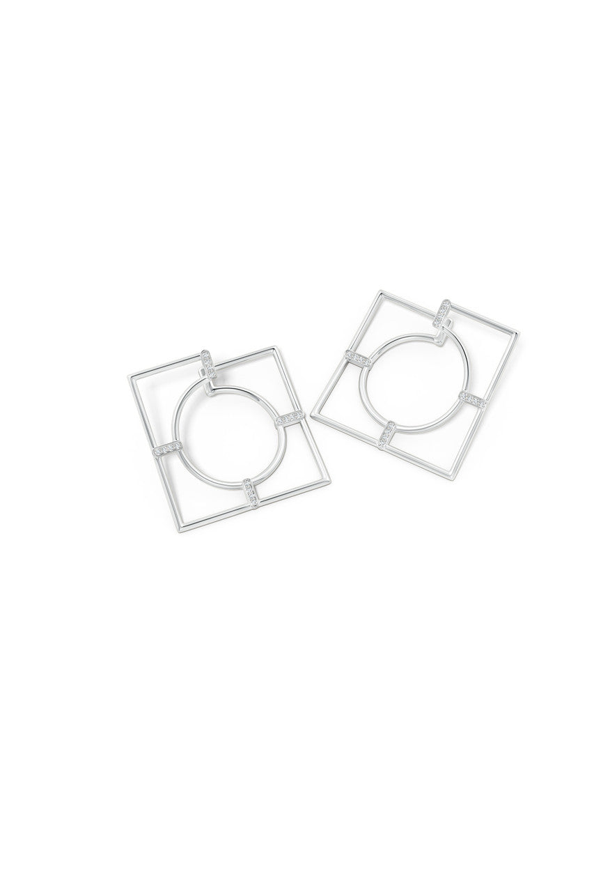 Buy Infinity 14K Gold Geometric Hoop Earrings in 14K White Gold Online 14K White Gold Natori