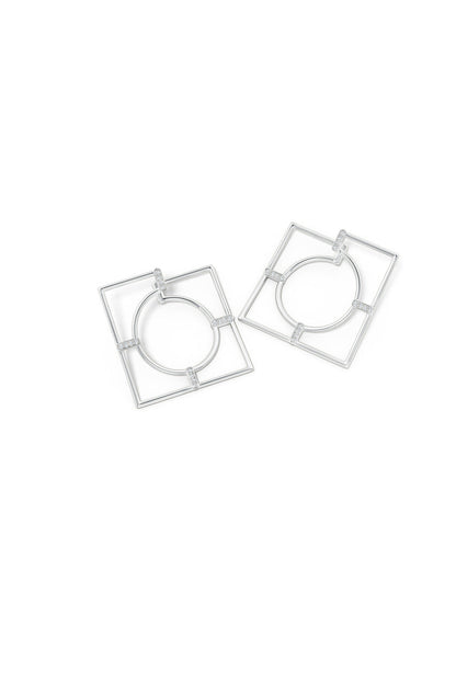 Buy Infinity 14K Gold Geometric Hoop Earrings in 14K White Gold Online 14K White Gold Natori