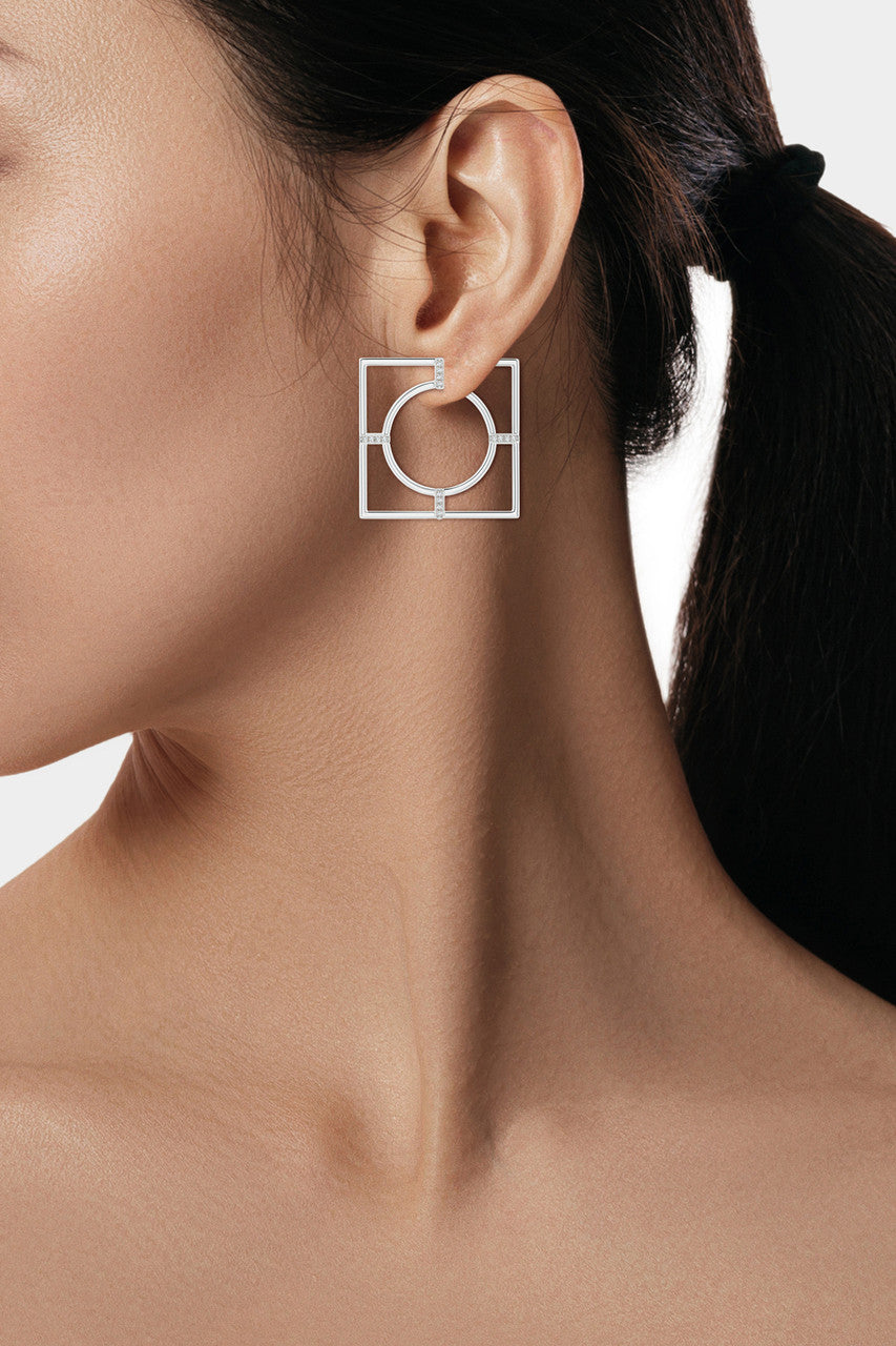 Buy Infinity 14K Gold Geometric Hoop Earrings in 14K White Gold Online 14K White Gold Natori