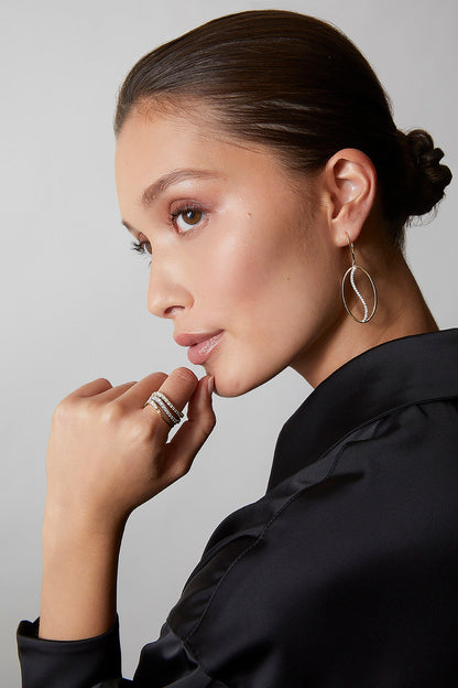 Buy Shangri-La Elliptical Yin-Yang 14K-Gold and Diamond Large Leverback Earrings in 14K Yellow Gold Online 14K Yellow Gold Natori