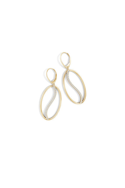Buy Shangri-La Elliptical Yin-Yang 14K-Gold and Diamond Large Leverback Earrings in 14K Yellow Gold Online 14K Yellow Gold Natori