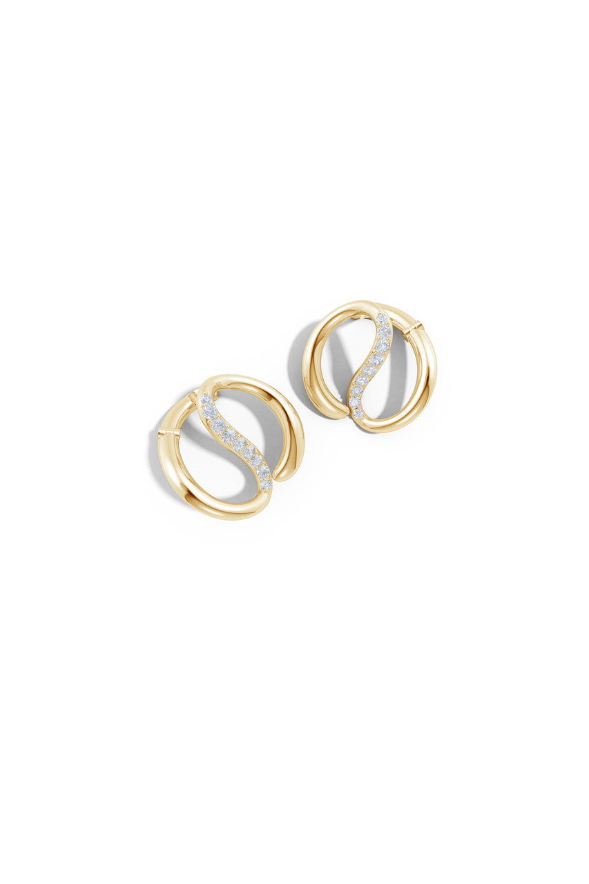Buy Shangri-La Yin-Yang 14K Gold and Diamond Medium Button Stud Earrings in 14K Yellow Gold Online 14K Yellow Gold Natori