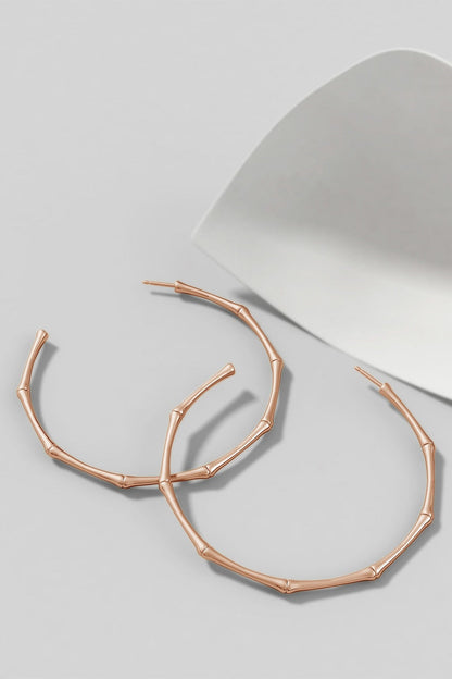 Buy Indochine 14k Large 2.75 Inch Bamboo Hoops in 14K Rose Gold Online 14K Rose Gold Natori