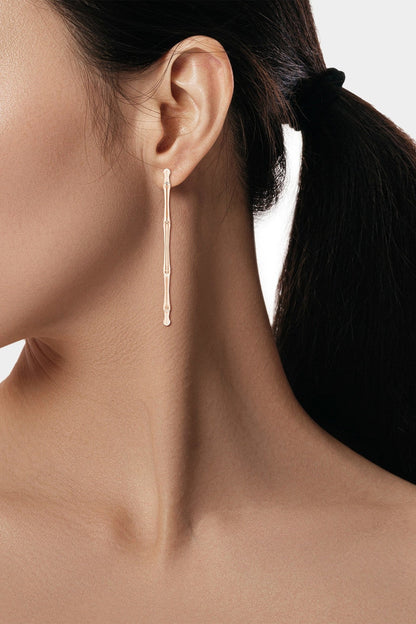 Buy Indochine 14k Large 2.75 Inch Bamboo Hoops in 14K Rose Gold Online 14K Rose Gold Natori