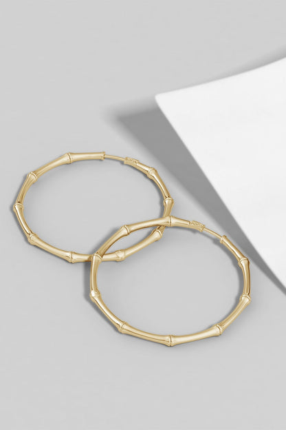 Buy Indochine 14k Medium Bamboo Full Circle Hoop Earrings in 14K Yellow Gold Online 14K Yellow Gold Natori