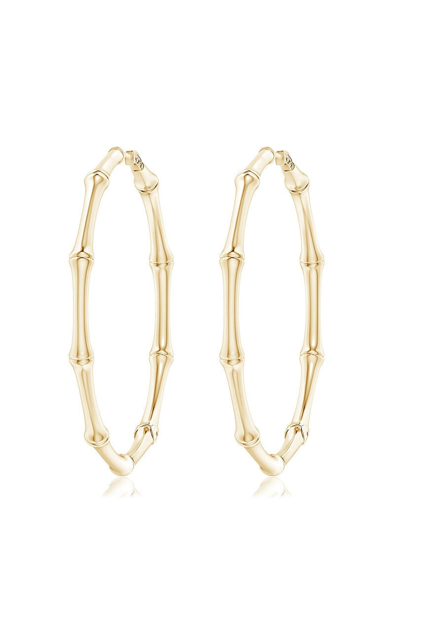Buy Indochine 14k Medium Bamboo Full Circle Hoop Earrings in 14K Yellow Gold Online 14K Yellow Gold Natori
