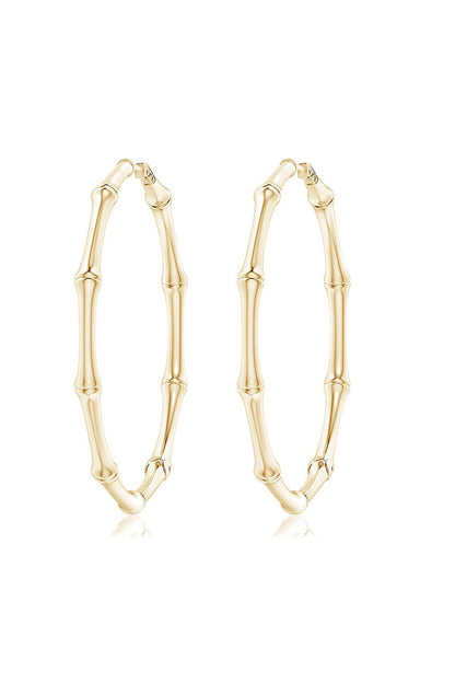 Buy Indochine 14k Medium Bamboo Full Circle Hoop Earrings in 14K Yellow Gold Online 14K Yellow Gold Natori