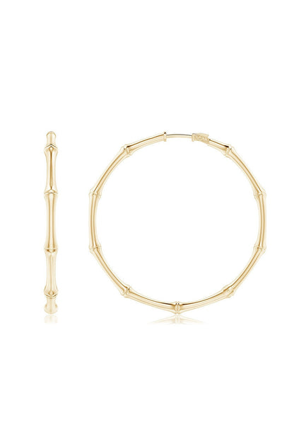 Buy Indochine 14k Medium Bamboo Full Circle Hoop Earrings in 14K Yellow Gold Online 14K Yellow Gold Natori