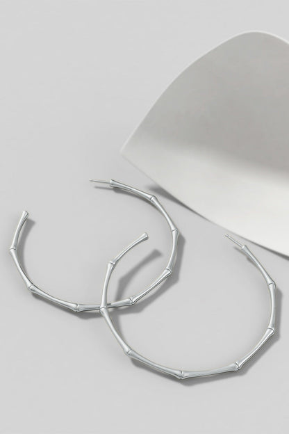 Buy Indochine 14k Large 2.75 Inch Bamboo Hoops in 14K White Gold Online 14K White Gold Natori