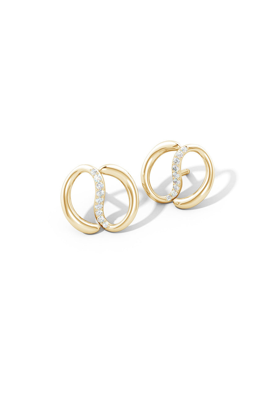 Buy Shangri-La Yin-Yang 14K Gold Diamond Stud Earrings in 14K Yellow Gold Online 14K Yellow Gold Natori
