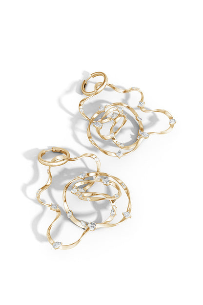 Buy Runway Collection Sakura White Topaz Giant Gold Hoop Earrings in 14K Yellow Gold Online 14K Yellow Gold Natori