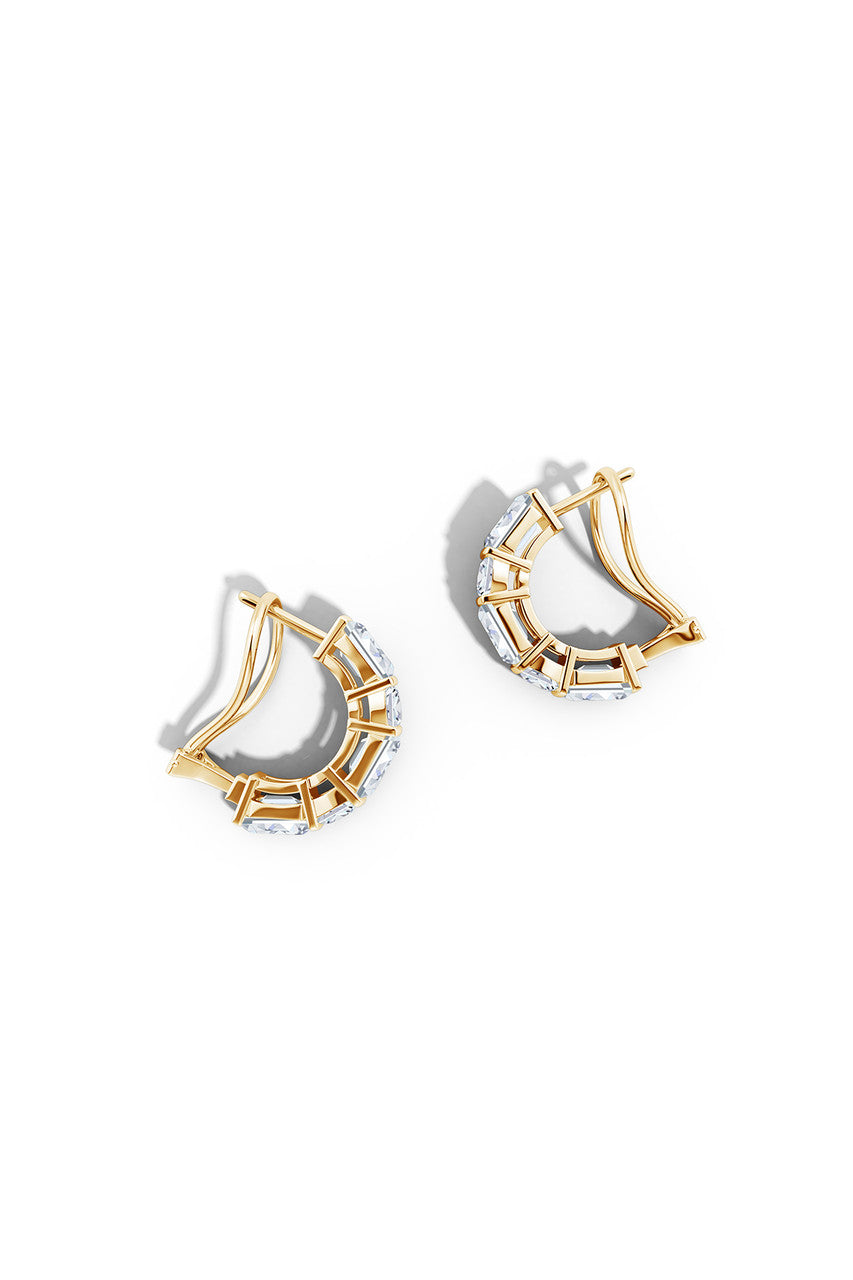 Buy Orient Express Lab-Grown 14K Gold Emerald Cut & Cushion Diamond Half Hoop Earrings in 14K Yellow Gold Online 14K Yellow Gold Natori