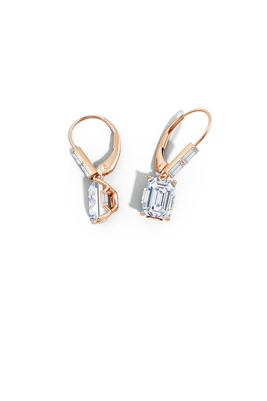 Buy Orient Express Lab-Grown 14K Gold & Emerald Cut Diamond Earrings in 14K Rose Gold Online 14K Rose Gold Natori