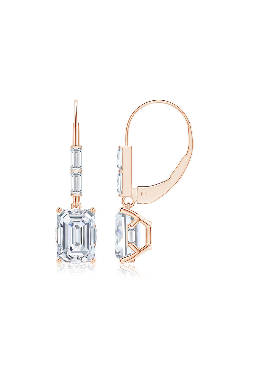 Buy Orient Express Lab-Grown 14K Gold & Emerald Cut Diamond Earrings in 14K Rose Gold Online 14K Rose Gold Natori