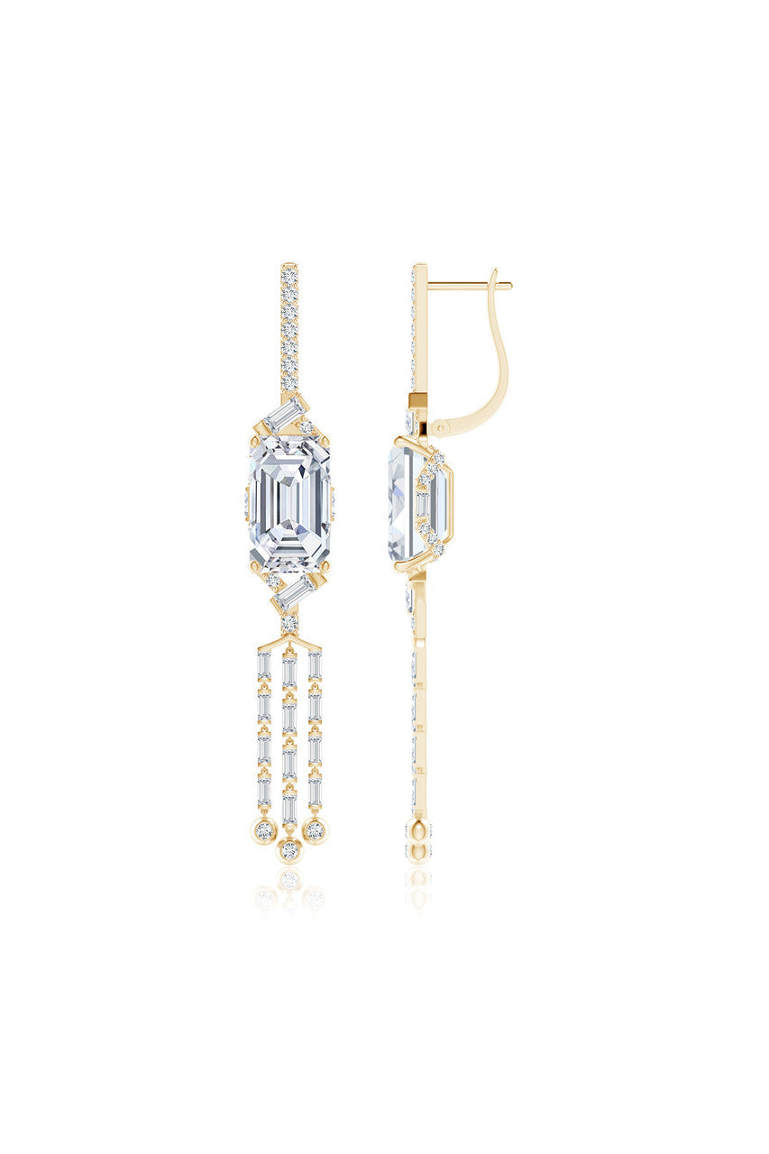 Buy Orient Express Lab-Grown 14K Gold Emerald Cut & Baguette Diamond Tassel Drop Earrings in 14K Yellow Gold Online 14K Yellow Gold Natori