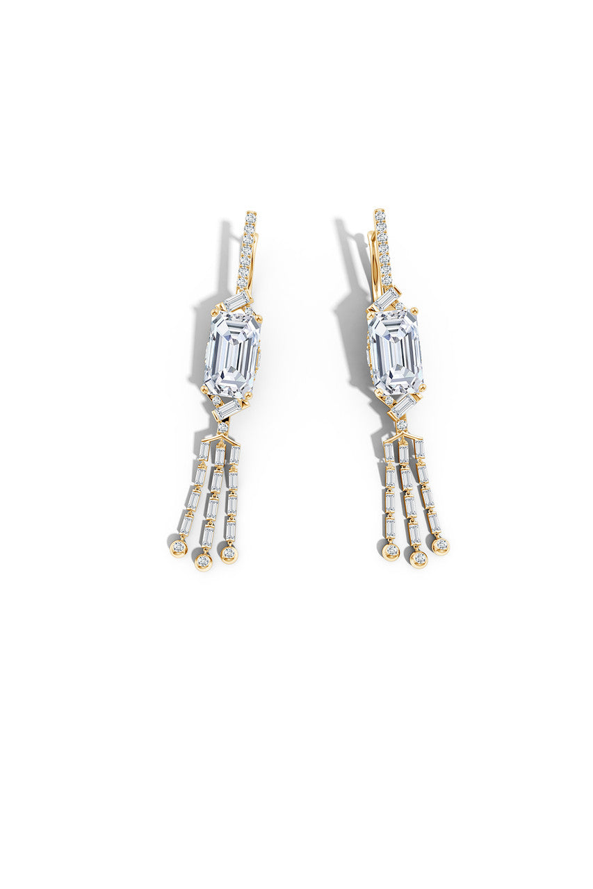Buy Orient Express Lab-Grown 14K Gold Emerald Cut & Baguette Diamond Tassel Drop Earrings in 14K Yellow Gold Online 14K Yellow Gold Natori