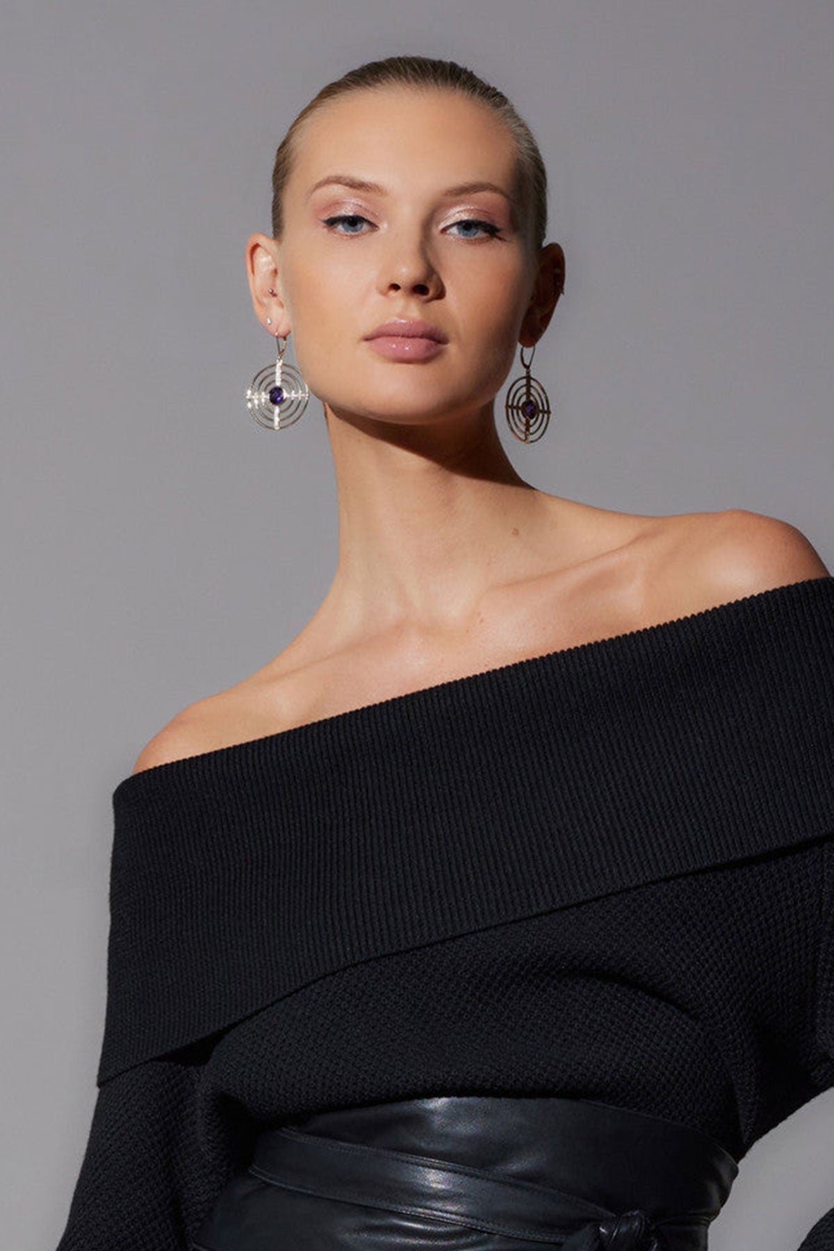 Buy Infinity Concentric Circle 14K Gold and Amethyst Earrings in 14K White Gold Online 14K White Gold Natori