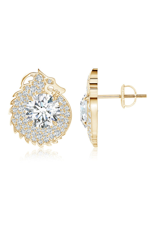 Buy Dragon Lab-Grown 14K Gold Round Diamond Earrings in 14K Yellow Gold Online 14K Yellow Gold Natori