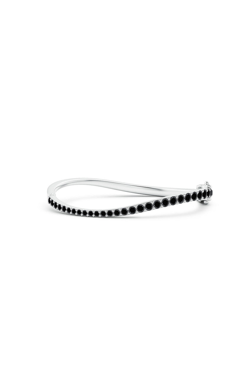 Buy Shangri-La Brushstroke 14K Gold and Black Diamond Full Bracelet in 14K White Gold Online 14K White Gold Natori