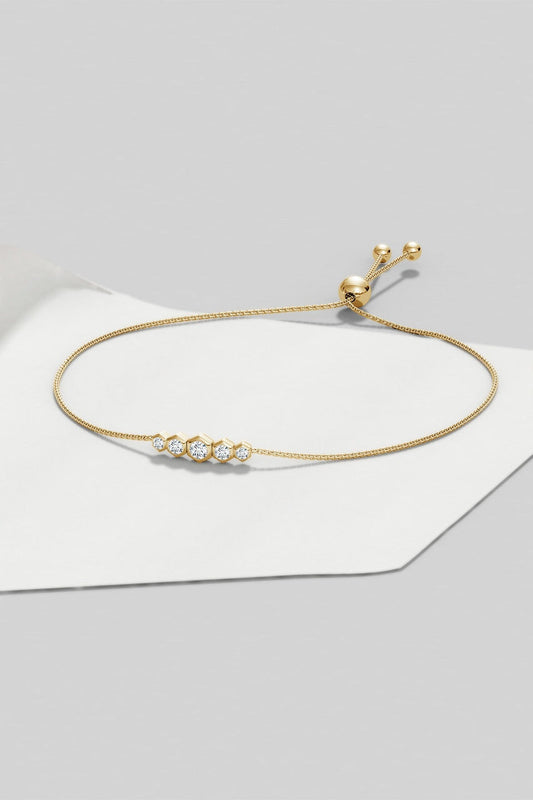 Buy Indochine 14k Tapering Hexagon Diamond Bar Bracelet in 14K Yellow Gold Online 14K Yellow Gold Natori