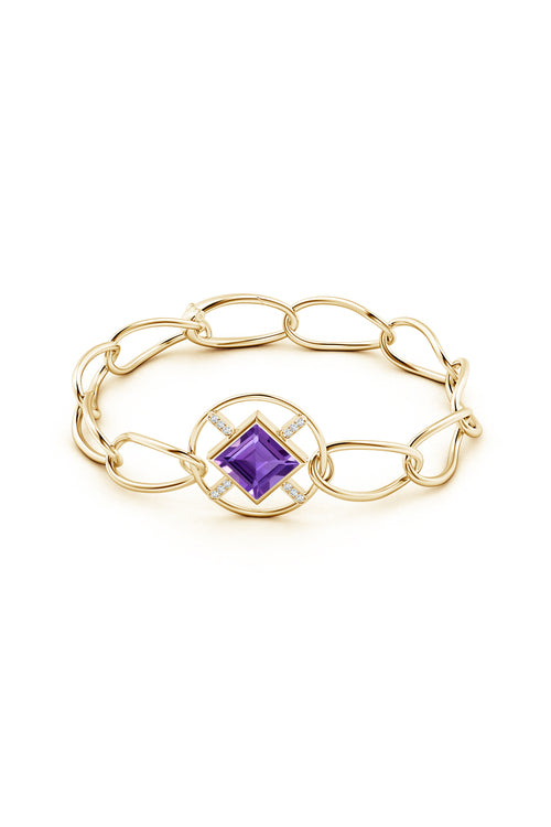 Buy Infinity Concentric Circle 14K Gold and Amethyst Bracelet in 14K Yellow Gold Online 14K Yellow Gold Natori