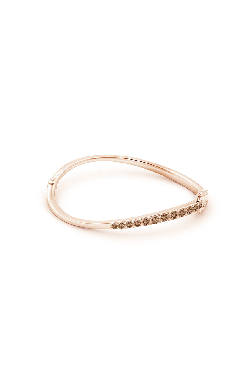 Buy Shangri-La Brushstroke 14K Gold and Coffee Diamond Half Bracelet in 14K Rose Gold Online 14K Rose Gold Natori