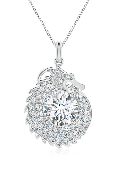 Buy Dragon Lab-Grown 14K Gold Round Diamond Pendant Necklace in 14K White Gold Online 14K White Gold Natori