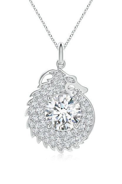 Buy Dragon Lab-Grown 14K Gold Round Diamond Pendant Necklace in 14K White Gold Online 14K White Gold Natori