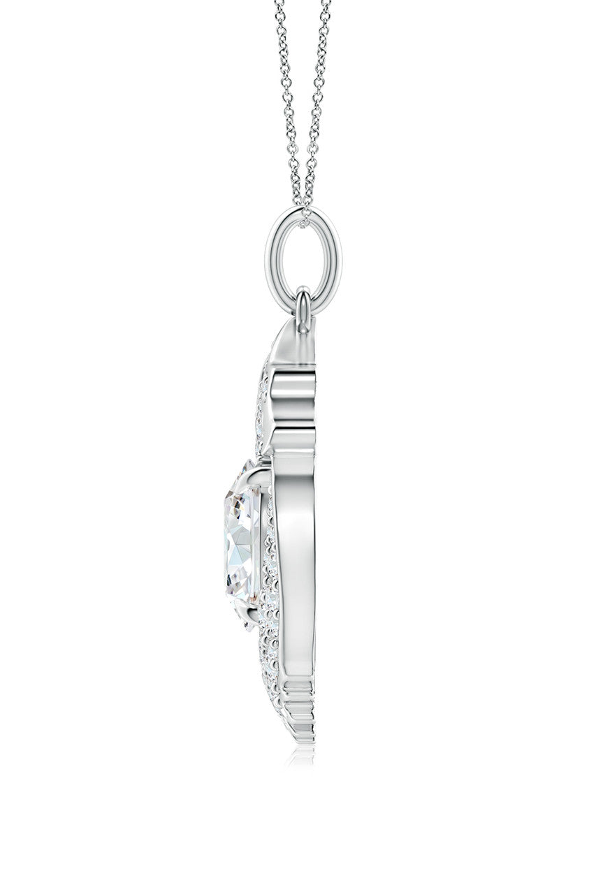 Buy Dragon Lab-Grown 14K Gold Round Diamond Pendant Necklace in 14K White Gold Online 14K White Gold Natori