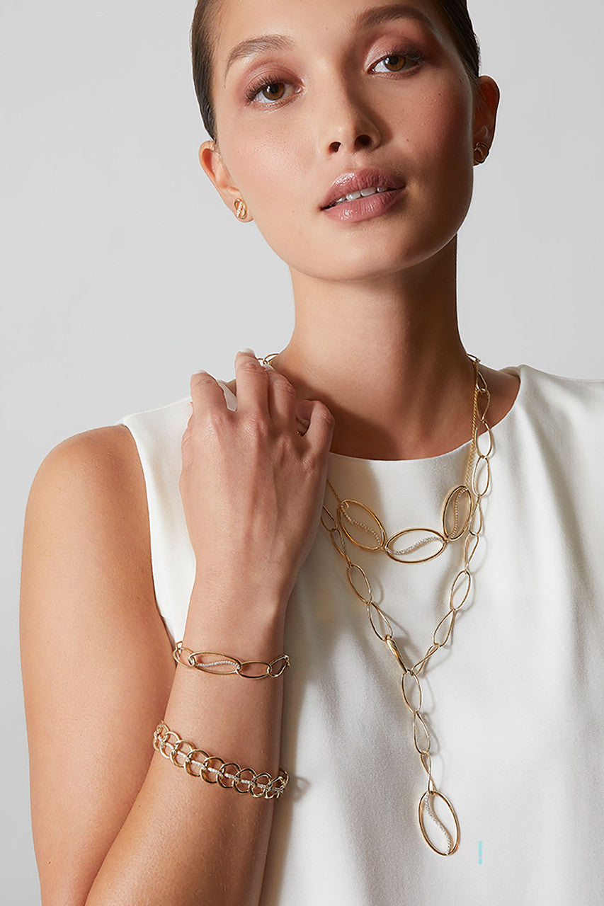 Buy Shangri-La Elliptical Yin-Yang 14K Gold and Diamond Trio Necklace in 14K Yellow Gold Online 14K Yellow Gold Natori