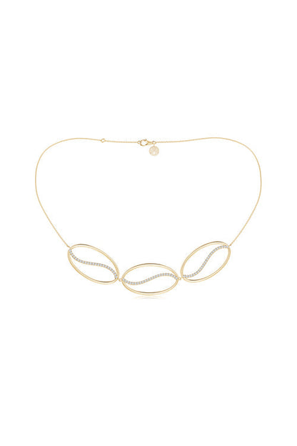 Buy Shangri-La Elliptical Yin-Yang 14K Gold and Diamond Trio Necklace in 14K Yellow Gold Online 14K Yellow Gold Natori