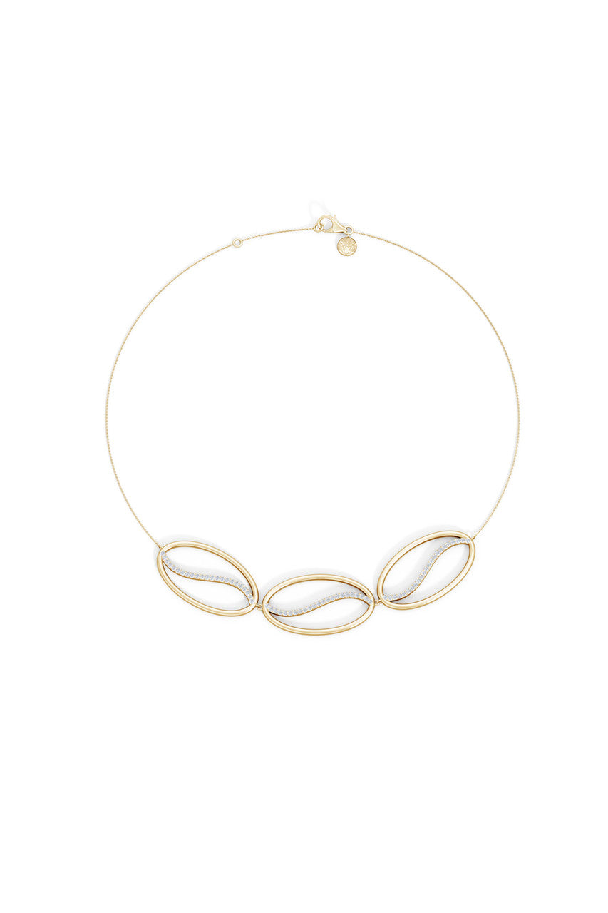 Buy Shangri-La Elliptical Yin-Yang 14K Gold and Diamond Trio Necklace in 14K Yellow Gold Online 14K Yellow Gold Natori