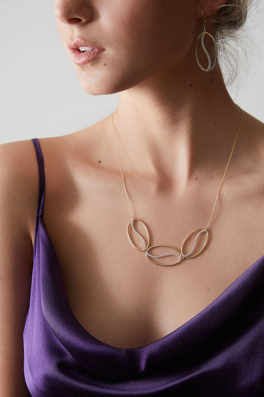 Buy Shangri-La Elliptical Yin-Yang 14K Gold and Diamond Trio Necklace in 14K Yellow Gold Online 14K Yellow Gold Natori