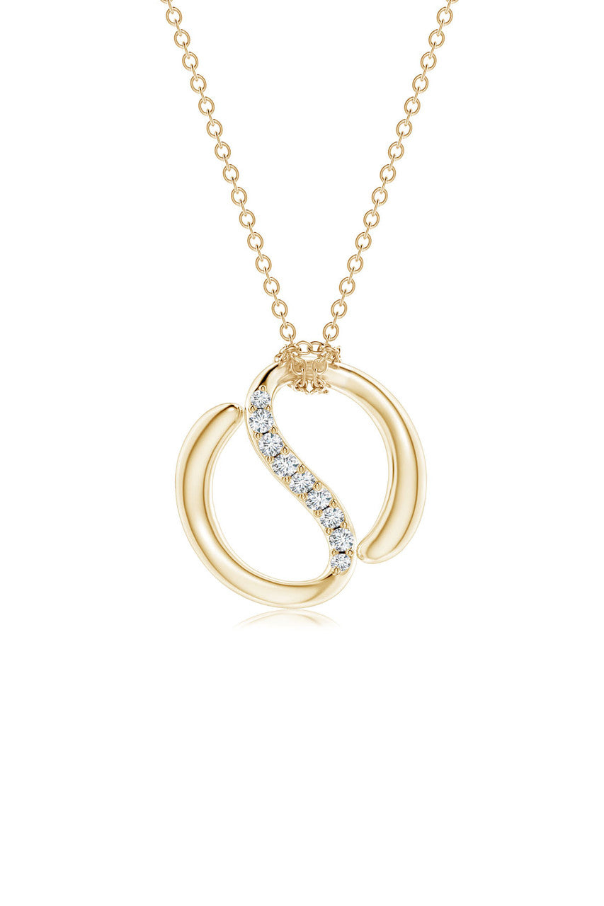 Buy Shangri-La Yin-Yang 14K Gold and Diamond Knot Chain Pendant Necklace in 14K Yellow Gold Online 14K Yellow Gold Natori