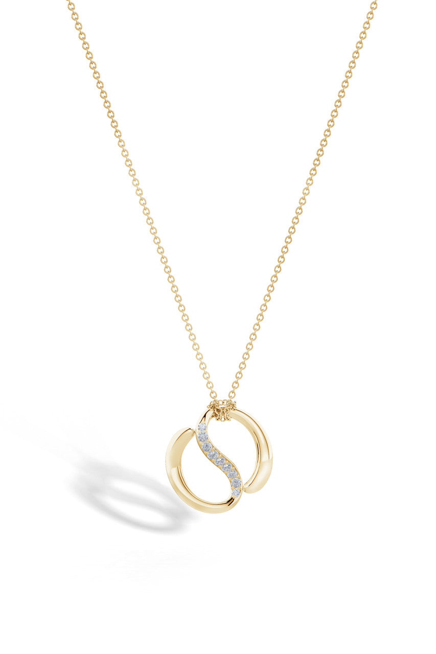 Buy Shangri-La Yin-Yang 14K Gold and Diamond Knot Chain Pendant Necklace in 14K Yellow Gold Online 14K Yellow Gold Natori