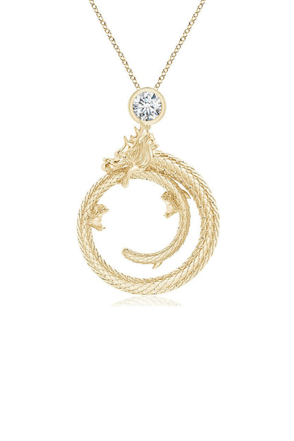 Buy Dragon 14k Yellow Gold Slider Pendant With Diamond in Yellow Gold Online Yellow Gold Natori