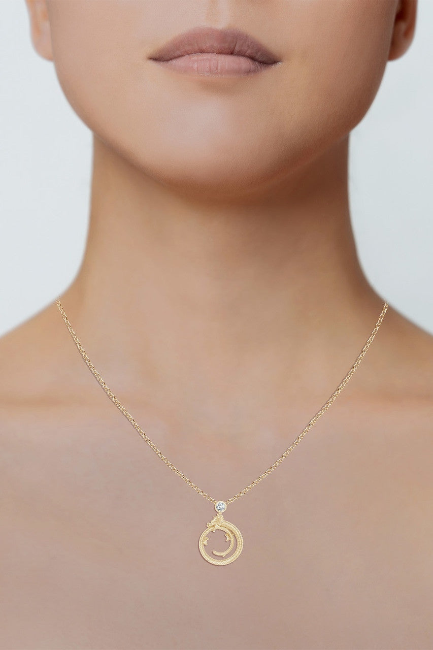 Buy Dragon 14k Yellow Gold Slider Pendant With Diamond in Yellow Gold Online Yellow Gold Natori