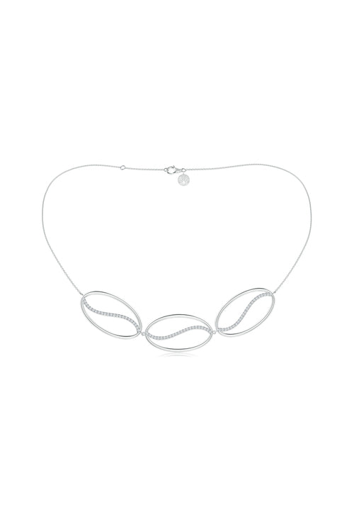 Buy Shangri-La Elliptical Yin-Yang 14K Gold and Diamond Trio Necklace in 14K White Gold Online 14K White Gold Natori