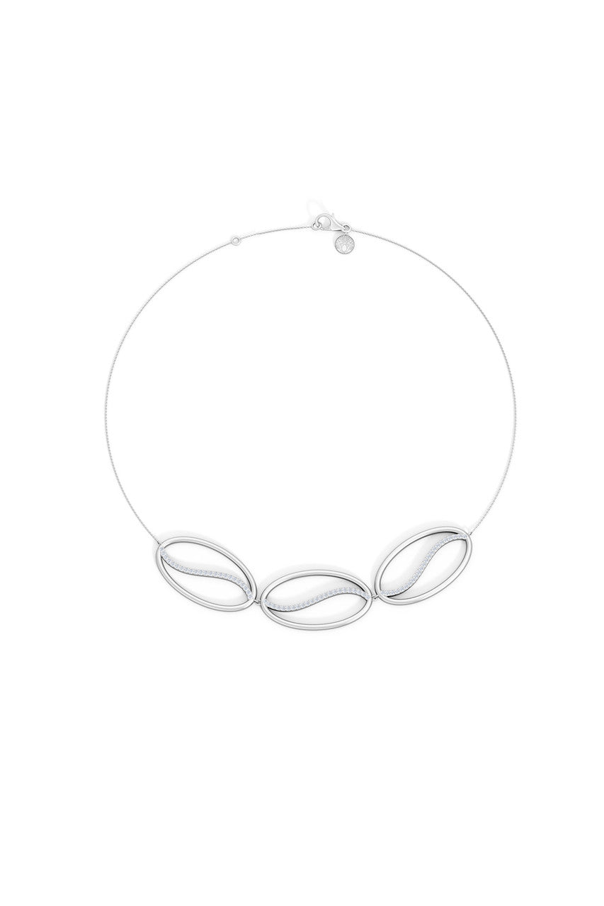 Buy Shangri-La Elliptical Yin-Yang 14K Gold and Diamond Trio Necklace in 14K White Gold Online 14K White Gold Natori