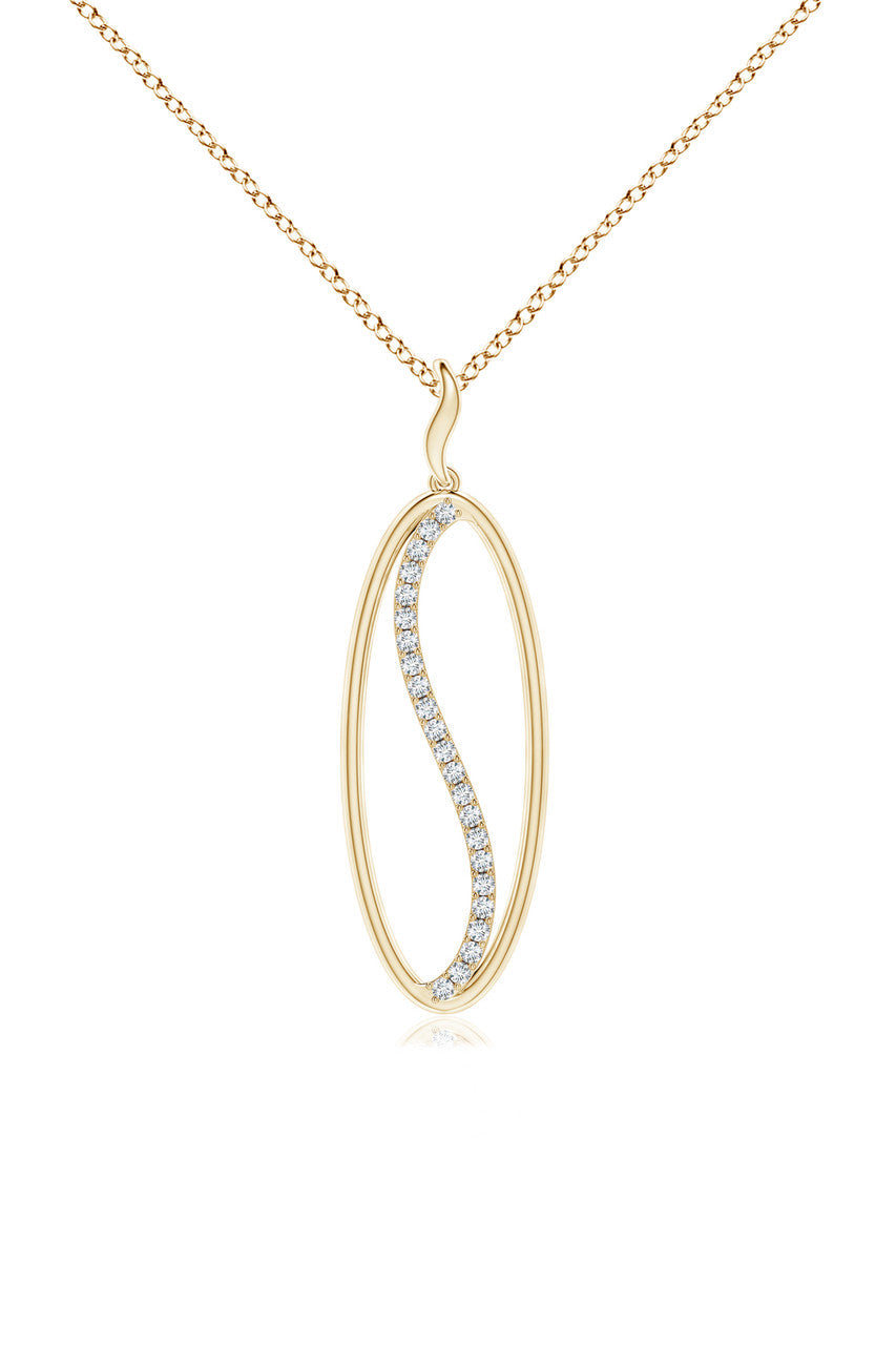Buy Shangri-La Elliptical Yin-Yang 14K Gold and Diamond Pendant Necklace in 14K Yellow Gold Online 14K Yellow Gold Natori