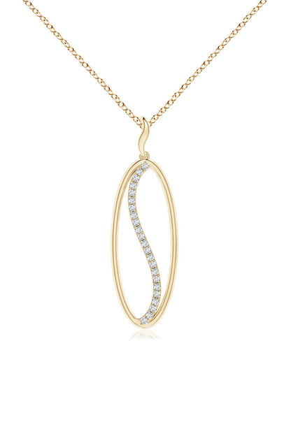 Buy Shangri-La Elliptical Yin-Yang 14K Gold and Diamond Pendant Necklace in 14K Yellow Gold Online 14K Yellow Gold Natori