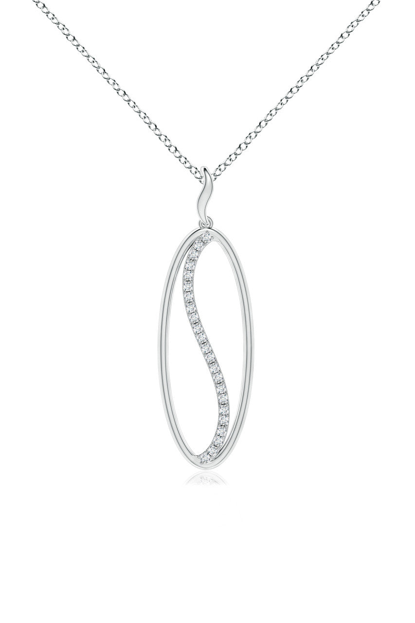 Buy Shangri-La Elliptical Yin-Yang 14K Gold and Diamond Pendant Necklace in 14K White Gold Online 14K White Gold Natori