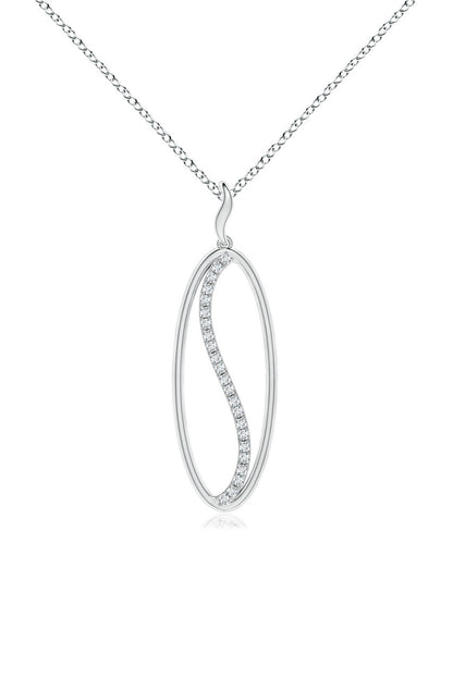 Buy Shangri-La Elliptical Yin-Yang 14K Gold and Diamond Pendant Necklace in 14K White Gold Online 14K White Gold Natori